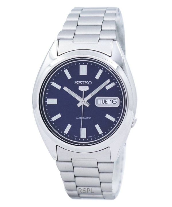 Orologio da uomo Seiko 5 in acciaio inossidabile con quadrante blu automatico SNXS77K1 ricondizionato