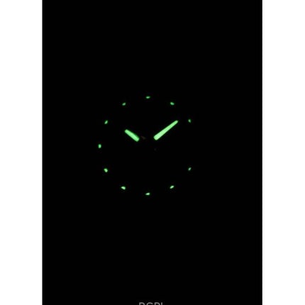 Orologio da donna Seiko 5 ricondizionato in acciaio inossidabile color oro con quadrante nero automatico 21 gioielli SYMA06K1