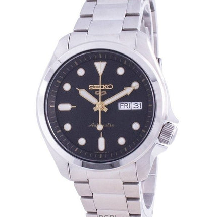 Orologio da uomo Seiko 5 Sports in acciaio inossidabile con quadrante nero, automatico, SRPE57K1, 100 m, ricondizionato