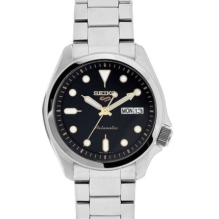 Orologio da uomo Seiko 5 Sports in acciaio inossidabile con quadrante nero, automatico, SRPE57K1, 100 m, ricondizionato