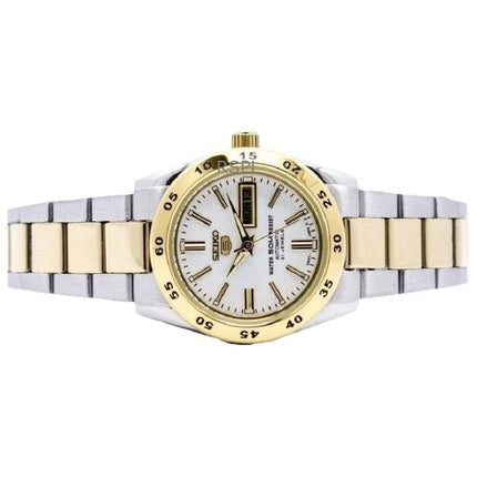 Orologio da donna Seiko 5 Sports bicolore in acciaio inossidabile con quadrante argentato automatico SYMG42K1 ricondizionato