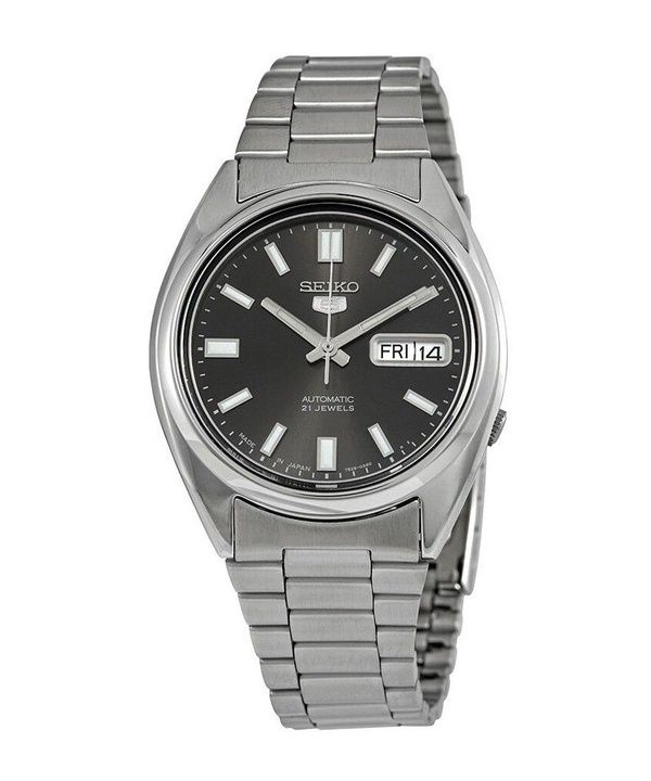 Orologio da uomo Seiko 5 SNXS79J1 automatico con quadrante nero in acciaio inossidabile ricondizionato, 21 rubini