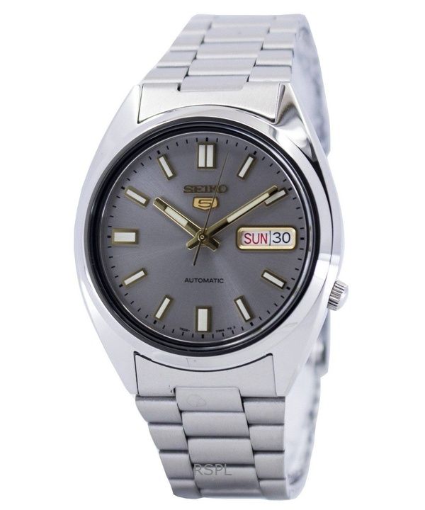 Orologio da uomo Seiko 5 SNXS75K1 in acciaio inossidabile con quadrante grigio, automatico, 21 rubini, ricondizionato