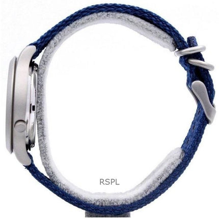 Orologio da uomo Seiko 5 Military con cinturino in nylon, quadrante blu, automatico, 21 rubini, SNK807K2, ricondizionato