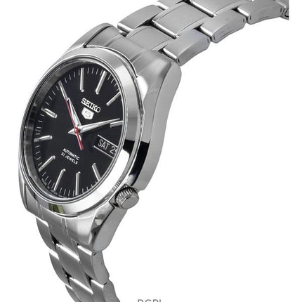 Orologio da uomo Seiko 5 SNKL45J1 automatico con quadrante nero in acciaio inossidabile ricondizionato, 21 rubini
