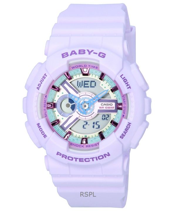 Orologio Casio Baby-G analogico digitale pastello e quarzo metallico BA-110XPM-6A 100M da donna ricondizionato