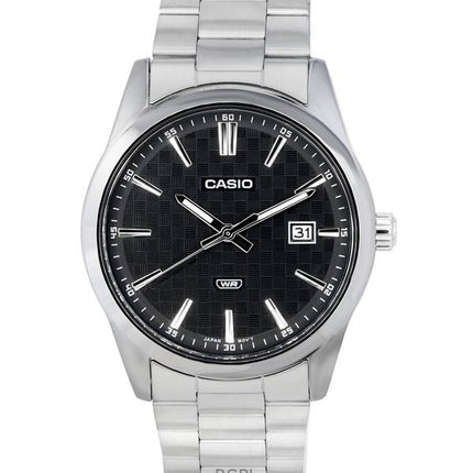 Orologio da uomo Casio Analogico in acciaio inossidabile con quadrante nero al quarzo MTP-VD03D-1A ricondizionato