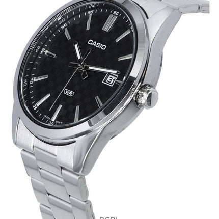 Orologio da uomo Casio Analogico in acciaio inossidabile con quadrante nero al quarzo MTP-VD03D-1A ricondizionato