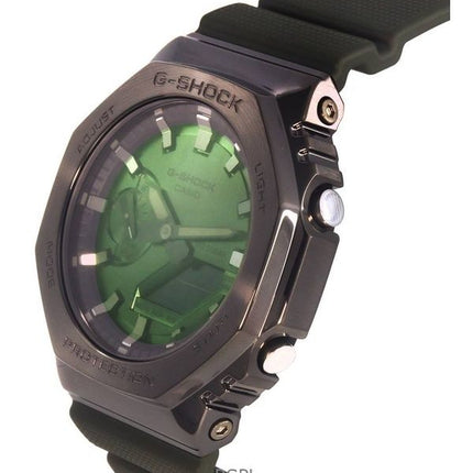 Orologio Casio G-Shock analogico digitale con quadrante verde e cinturino in resina al quarzo GM-2100B-3A 200M da uomo ricondizi