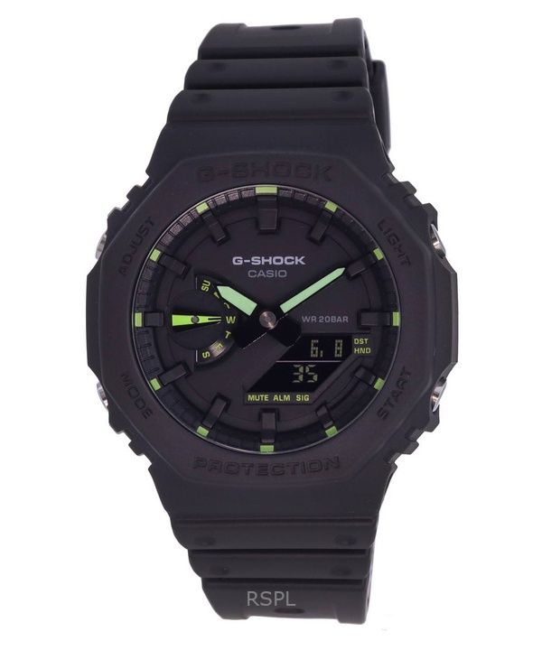 Orologio Casio G-Shock Analogico Digitale Neon Accent Cinturino in Resina Quadrante Nero Quarzo GA-2100-1A3 200M Uomo Ricondizionato