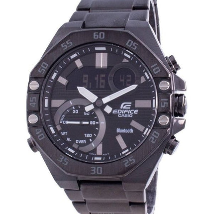Casio Edifice Analog Digital Smartphone Link Orologio da uomo ricondizionato in acciaio inossidabile con quadrante nero al quarzo ECB-10DC-1A 100M