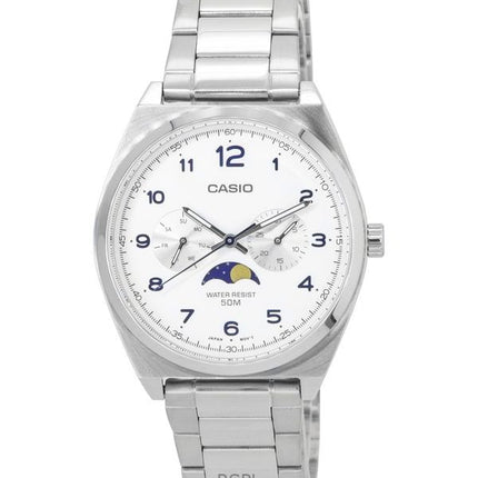 Orologio da uomo Casio Standard Analogico in acciaio inossidabile con quadrante bianco al quarzo MTP-M300D-7A ricondizionato