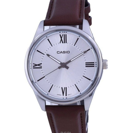 Orologio da uomo Casio Analogico con cinturino in pelle e quadrante argentato al quarzo MTP-V005L-7B5 ricondizionato