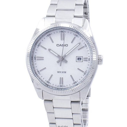 Orologio da uomo Casio Analogico in acciaio inossidabile con quadrante bianco al quarzo MTP-1302D-7A1V ricondizionato