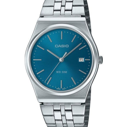 Orologio da uomo Casio Standard Analogico in acciaio inossidabile con quadrante blu al quarzo MTP-B145D-2A2 ricondizionato