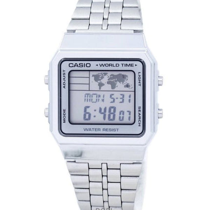 Orologio da uomo Casio Vintage Digital in acciaio inossidabile al quarzo A500WA-7DF ricondizionato