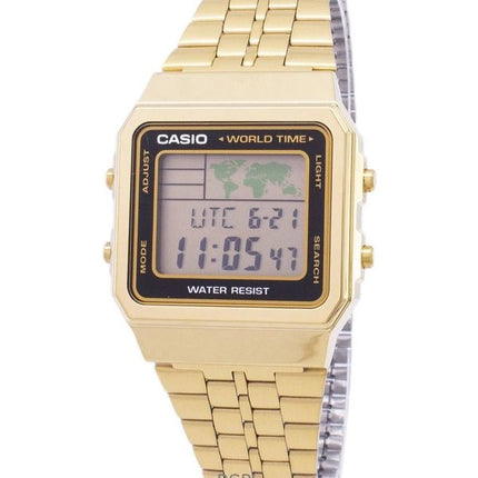 Orologio da uomo Casio Digital Gold Tone Stainless Steel Quartz A500WGA-1DF ricondizionato