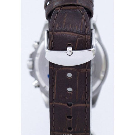 Orologio da uomo Casio Edifice analogico cronografo cinturino in pelle quadrante bianco al quarzo EFR-526L-7AV 100M ricondizionato