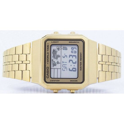 Orologio da uomo Casio Digital Gold Tone Stainless Steel Quartz A500WGA-9DF ricondizionato