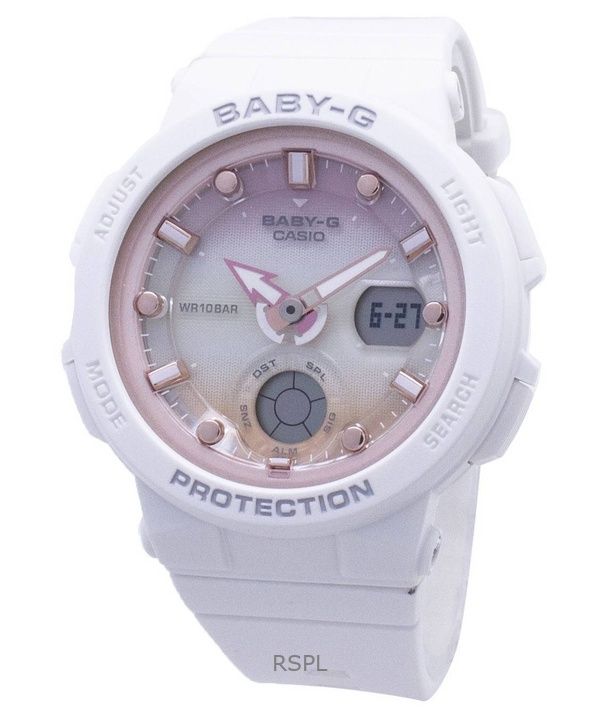 Orologio Casio Baby-G analogico digitale quadrante bianco al quarzo BGA-250-7A2 100M da donna ricondizionato
