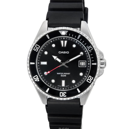 Orologio da uomo Casio Standard Analogico con cinturino in resina e quadrante nero al quarzo MDV-10-1A1 ricondizionato