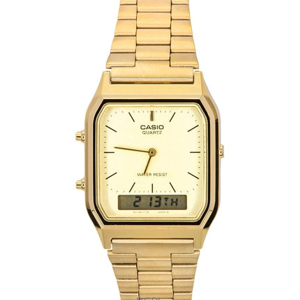 Orologio da uomo Casio Analog Digital Gold Dial Quartz AQ-230GA-9DMQYES ricondizionato