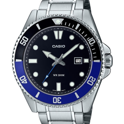 Orologio Casio Standard Analogico Acciaio Inossidabile Quadrante Nero Quarzo MDV-107D-1A2 200M Uomo Ricondizionato