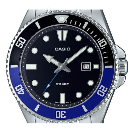 Orologio Casio Standard Analogico Acciaio Inossidabile Quadrante Nero Quarzo MDV-107D-1A2 200M Uomo Ricondizionato
