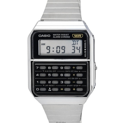 Orologio da uomo Casio Vintage Digital Calculator in acciaio inossidabile al quarzo CA-500WE-1A ricondizionato