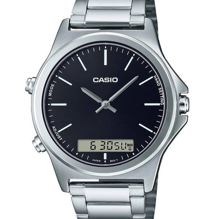 Orologio da uomo Casio Analogico Digitale in Acciaio Inox con Quadrante Nero al Quarzo MTP-VC01D-1E ricondizionato