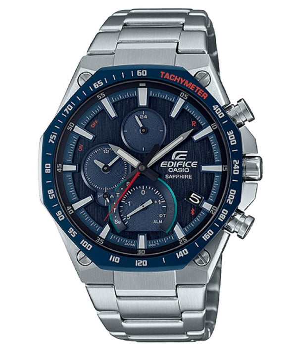 Orologio Casio Edifice Bluetooth Tachymeter Analog Solar EQB-1100XDB-2A 100M da uomo ricondizionato