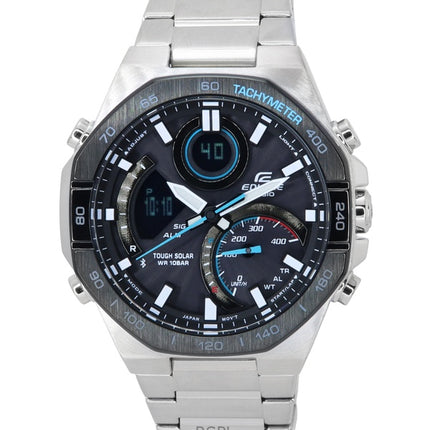 Orologio Casio Edifice Mobile Link ricondizionato, analogico digitale, quadrante grigio, solare ECB-950DB-1A 100M, da uomo