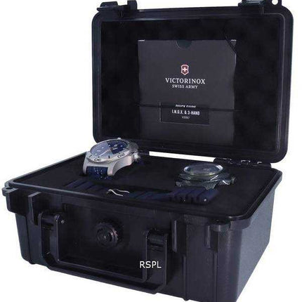 Orologio da uomo Victorinox INOX Nylon quadrante blu Diver's Quartz 241843 200M da uomo