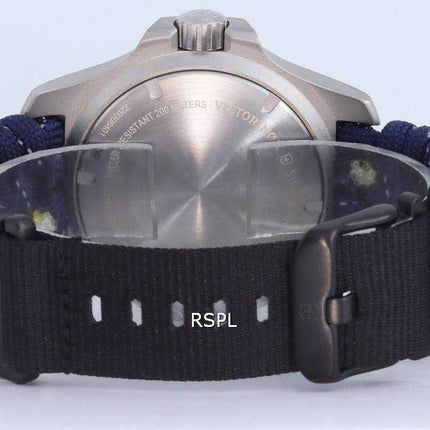 Orologio da uomo Victorinox INOX Nylon quadrante blu Diver's Quartz 241843 200M da uomo