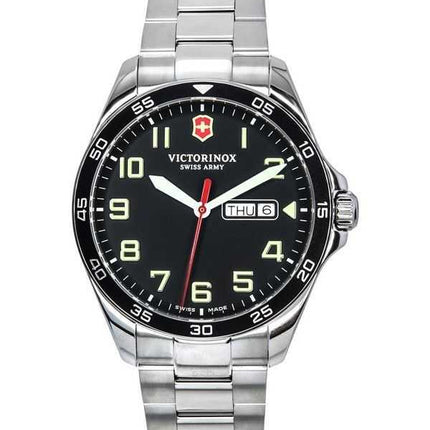 Orologio da uomo Victorinox Swiss Army FieldForce in acciaio inossidabile quadrante nero al quarzo 241849 100M