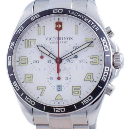 Victorinox Fieldforce cronografo quadrante bianco al quarzo 241856 100M orologio da uomo