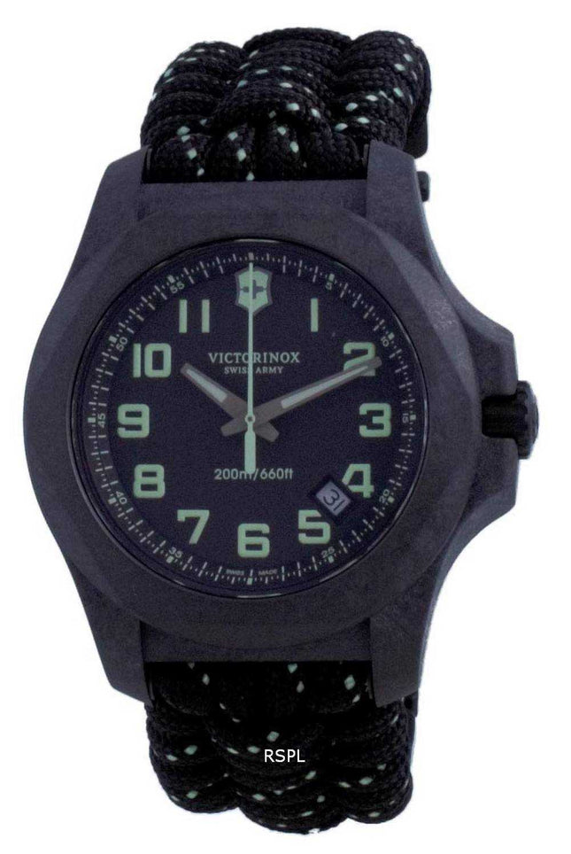 Victorinox INOX Carbon Black Textile Diver&#39;s Quartz 241859 200M Orologio da uomo&#39;