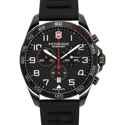 Orologio da uomo Victorinox Swiss Army Fieldforce Sport Chronograph cinturino in gomma quadrante nero al quarzo 241889 100M