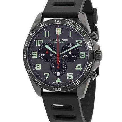 Orologio da uomo Victorinox Swiss Army Fieldforce Sport Cronografo cinturino in caucciù quadrante grigio al quarzo 241891 100M