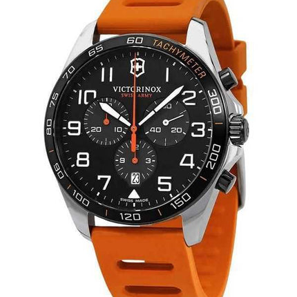 Orologio da uomo Victorinox Swiss Army Fieldforce Sport Cronografo cinturino in caucciù quadrante nero al quarzo 241893 100M
