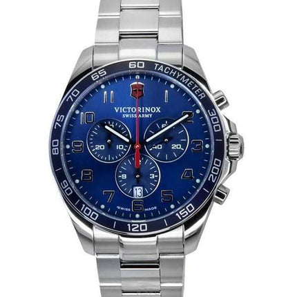 Orologio da uomo Victorinox FieldForce Classic Chronograph in acciaio inossidabile con quadrante blu al quarzo 241901 100M
