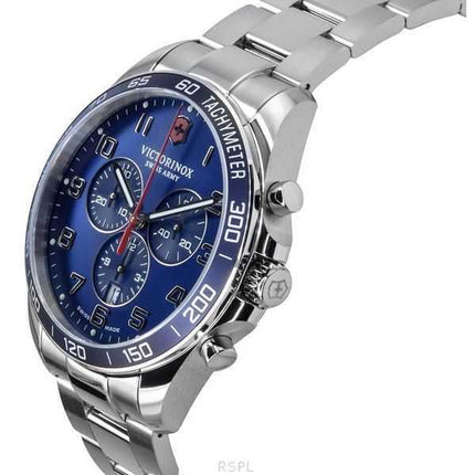 Orologio da uomo Victorinox FieldForce Classic Chronograph in acciaio inossidabile con quadrante blu al quarzo 241901 100M