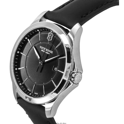Orologio da uomo Victorinox Alliance con cinturino in pelle, quadrante nero, al quarzo 241904, 100 m, con set di coltelli