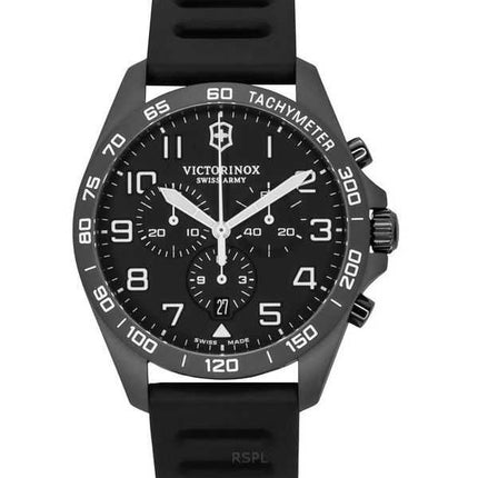 Orologio da uomo Victorinox Swiss Army Fieldforce Sport Chronograph cinturino in gomma quadrante nero al quarzo 241926-1 100M