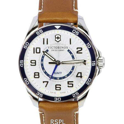 Orologio da uomo Victorinox Fieldforce Classic GMT quadrante argento al quarzo 241931 100M