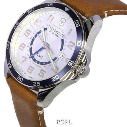 Orologio da uomo Victorinox Fieldforce Classic GMT quadrante argento al quarzo 241931 100M
