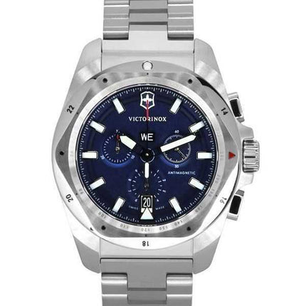 Victorinox Swiss Army INOX Cronografo Acciaio Inossidabile Quadrante Blu Quarzo Diver's 241985 200M Orologio da Uomo