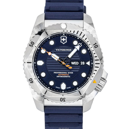 Orologio da uomo Victorinox Dive Pro con cinturino in gomma e quadrante blu opaco, automatico, subacqueo, 241995, 300 m