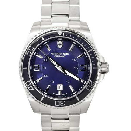 Orologio da uomo Victorinox Swiss Army Maverick grande in acciaio inossidabile quadrante blu al quarzo 242007 100M