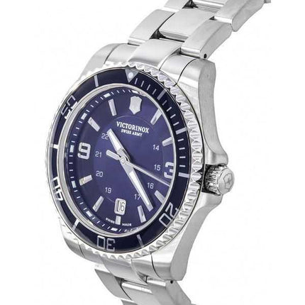 Orologio da uomo Victorinox Swiss Army Maverick grande in acciaio inossidabile quadrante blu al quarzo 242007 100M